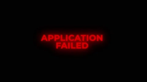 Application Failed Red Warning Error Alert Computer Virus alert Hacking Message Video stock 219191663