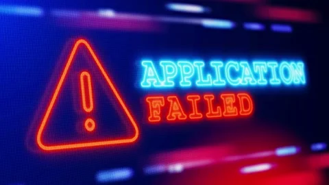 .Application Failed Warning Alert Screen loop Blinking glitch Animation. Stock Footage 218973263