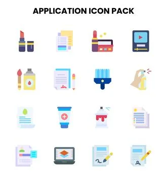 Application Flat Graphics Icons Pack Stock Illustration
