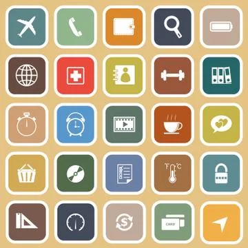 Application flat icons on orange background. set 2 Stock Illustration