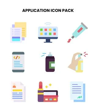 Application Flat Icons Pack Illustrazione stock