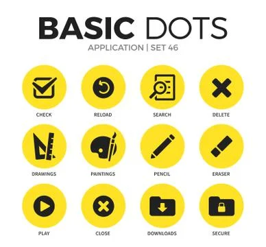 Application flat icons vector set Stock Illustration