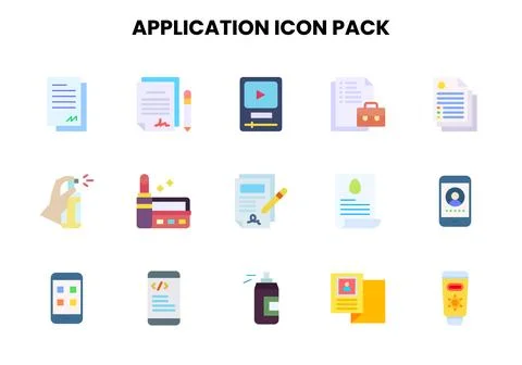 Application Flat UI Icons Pack Stock Illustration