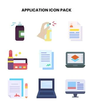 Application Flat UI Icons Pack Stock Illustration