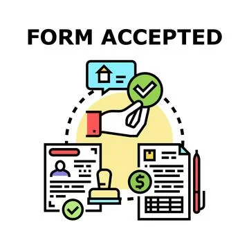 Application form checking and accepting process Stock Illustration
