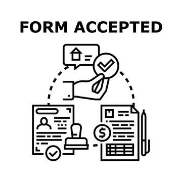 Application form checking and accepting process Stock Illustration