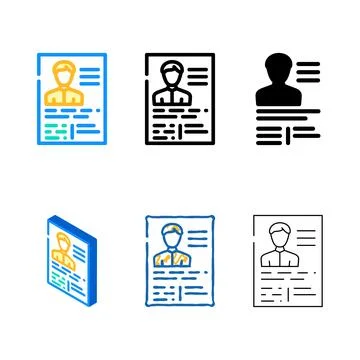 Application form cv variety color icon vector 스톡 일러스트