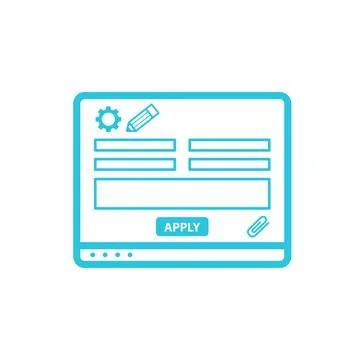 Application form icon.Website Maintenance, graphic design. From blue icon set Stock Illustration