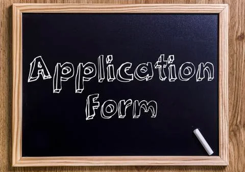 Application Form - New chalkboard with 3D outlined text Foto stock gratuite