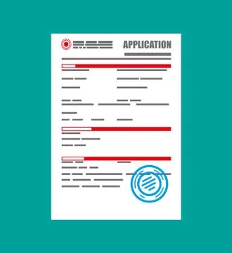 Application form paper blank with seal イラスト素材