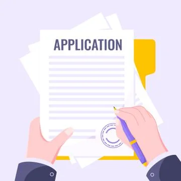 Application form submit flat style design icon sign vector illustration Stock Illustration