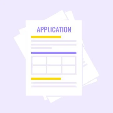 Application form submit flat style design icon sign vector illustration Stock Illustration