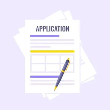 Application form submit flat style design icon sign vector illustration Stock Illustration