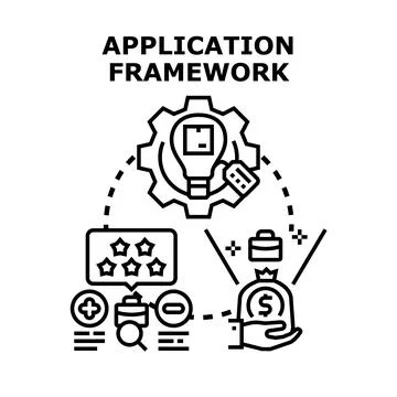 Application framework developing concept and process Stock-Illustration