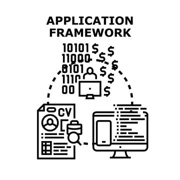 Application framework developing digital software and services イラスト素材