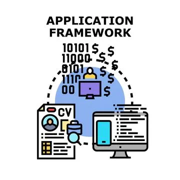 Application framework developing digital software and services Stock-Illustration