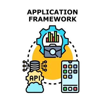 Application framework development integrating mobile and cloud technology Stock-Illustration