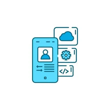 Application functions color line icon. Pictogram for web page Stockillustratie