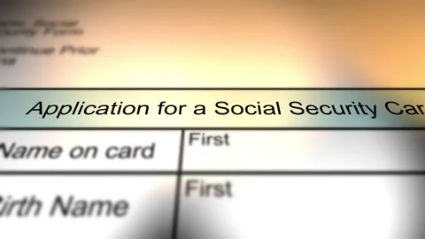Application for Generic Social Security Form Stock Footage 341860458