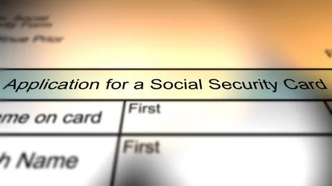 Application for Generic Social Security Form0 库存照片