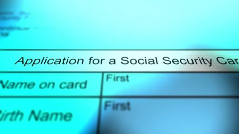 Application for Generic Social Security Web Form Stock Footage 341865101