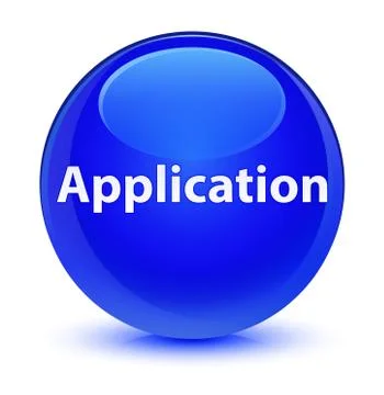 Application glassy blue round button Stock Illustration