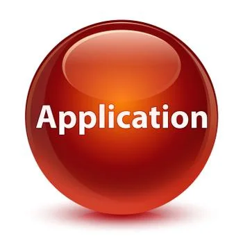 Application glassy brown round button Stock Illustration