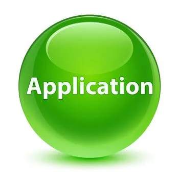 Application glassy green round button 库存插图