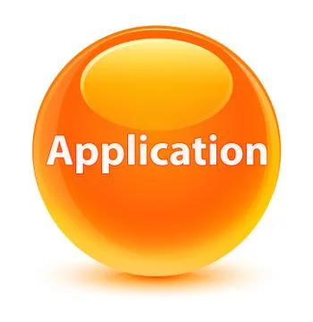 Application glassy orange round button Stock Illustration