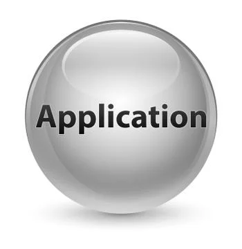 Application glassy white round button Stock Illustration