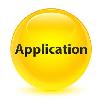 Application glassy yellow round button 库存插图