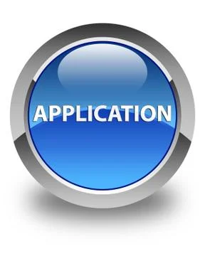 Application glossy blue round button 库存插图
