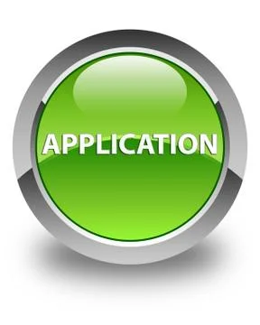 Application glossy green round button Illustrazione stock