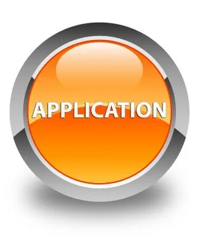 Application glossy orange round button 库存插图