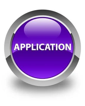 Application glossy purple round button Stock Illustration