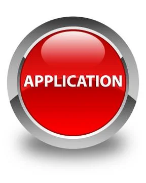 Application glossy red round button Stock Illustration