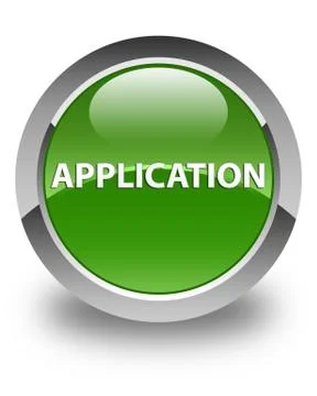 Application glossy soft green round button Stock Illustration