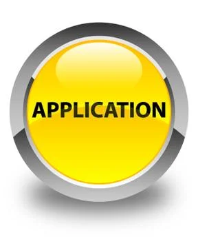 Application glossy yellow round button イラスト素材