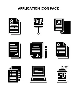Application Glyph Design Icons Pack イラスト素材