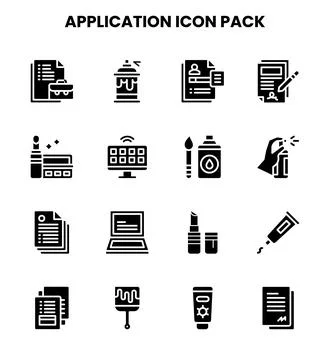 Application Glyph Scalable Icons Pack Stock Illustration