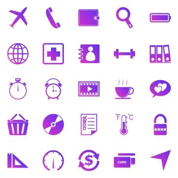 Application gradient icons on white background. Set 2 Stock Illustration