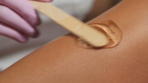 Application of hair remover Stock Footage 96012394