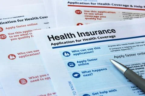 Application for health coverage Stock Photos