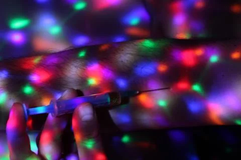 Application heroin on disco Stock Photos