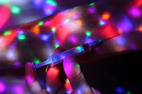 Application heroin on disco Stock Photos