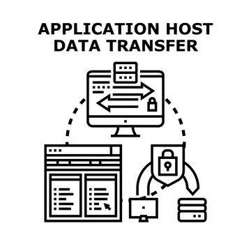 Application host data transfer security concept illustration Stock Illustration