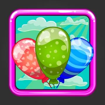 The application icon with balloons Illustrazione stock