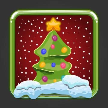 The application icon with christmas tree Stock Illustration
