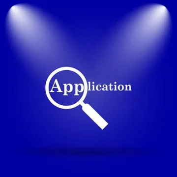 Application icon. Flat icon on blue background.. Stock Illustration