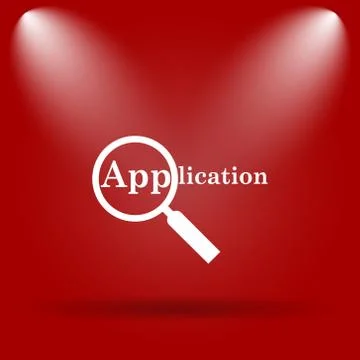 Application icon. Flat icon on red background.. Stock Illustration
